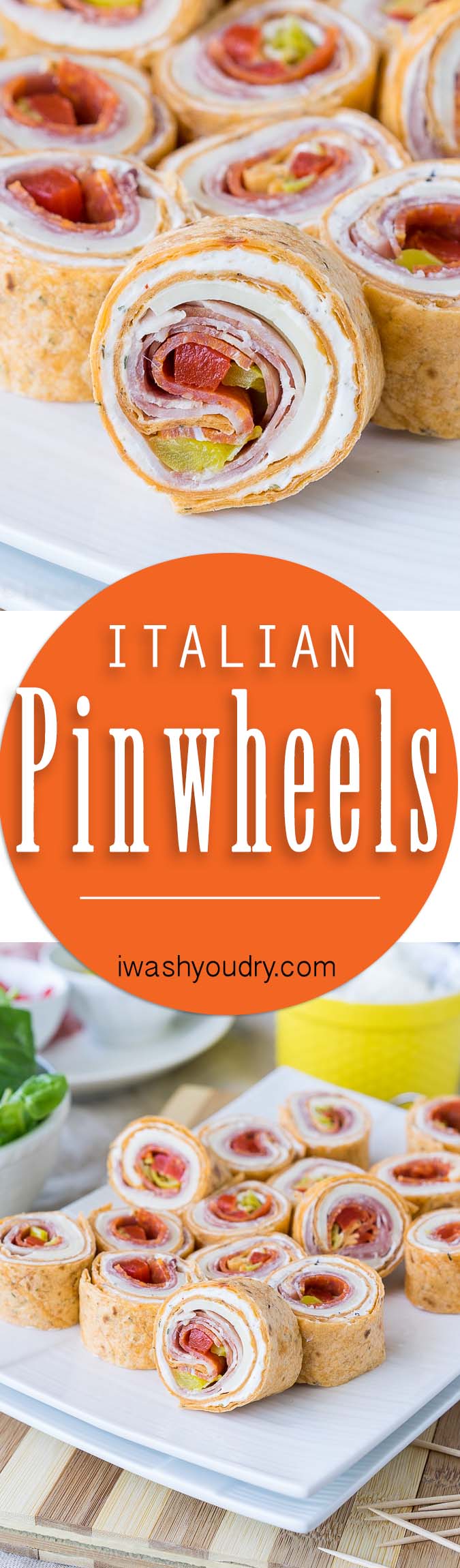 These super flavorful Italian Pinwheels are a fantastic appetizer or perfect for school lunches!