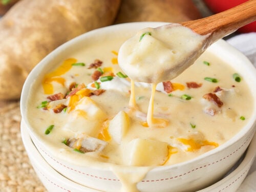 soup in a bowl with potatoes