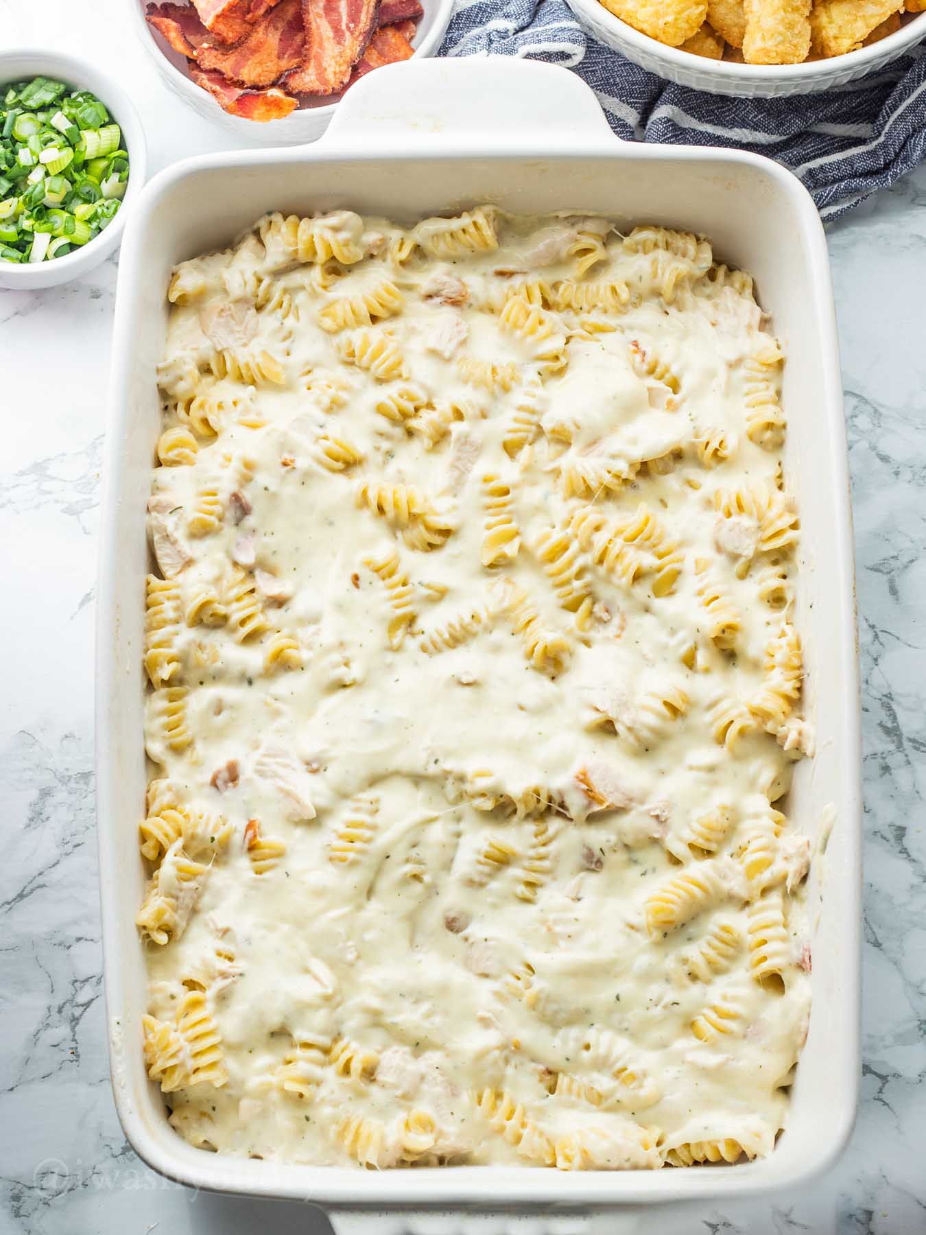 Ultimate Chicken Bacon Ranch Casserole - I Wash You Dry
