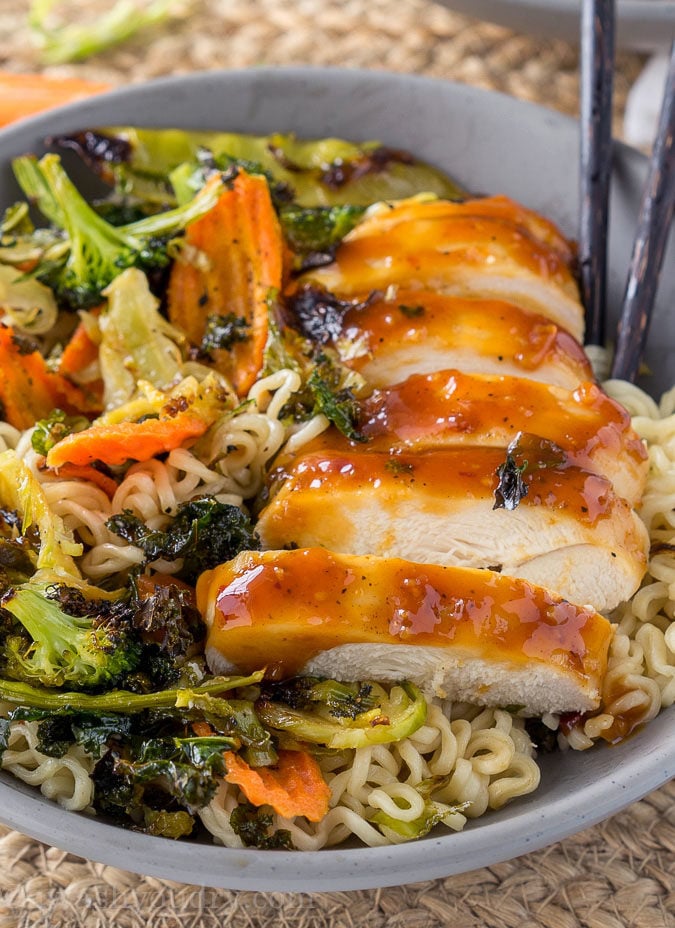 Roasted Orange Chicken Ramen Bowls - I Wash You Dry