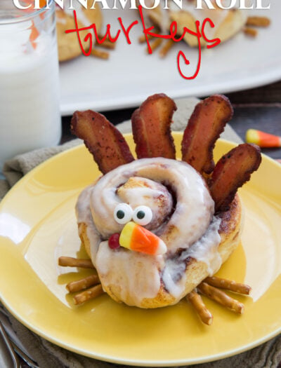 These Cinnamon Roll Turkeys are a super cute and simple way to make Thanksgiving morning breakfast a little more special!