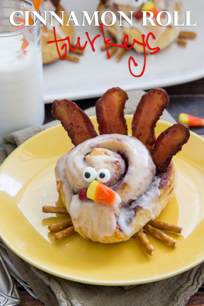 These Cinnamon Roll Turkeys are a super cute and simple way to make Thanksgiving morning breakfast a little more special!