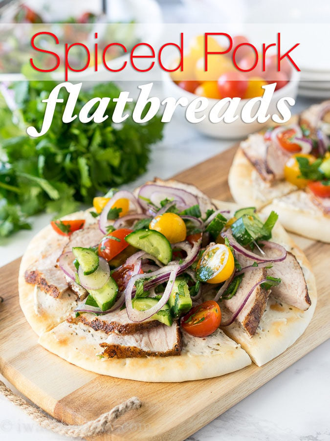 These Spiced Pork Tenderloin Flatbreads are a breeze to whip up for a quick dinner or lunch. They are even great as an appetizer too!