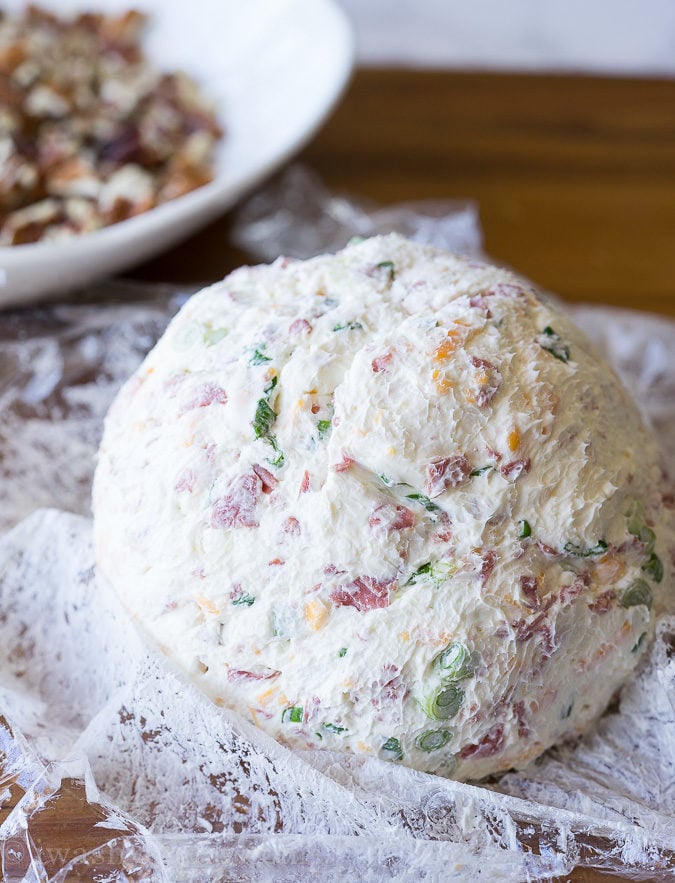 This Corned Beef and Cheddar Cheeseball is packed with flavor and rolled in chopped pecans for an irresistible appetizer that everyone will love!