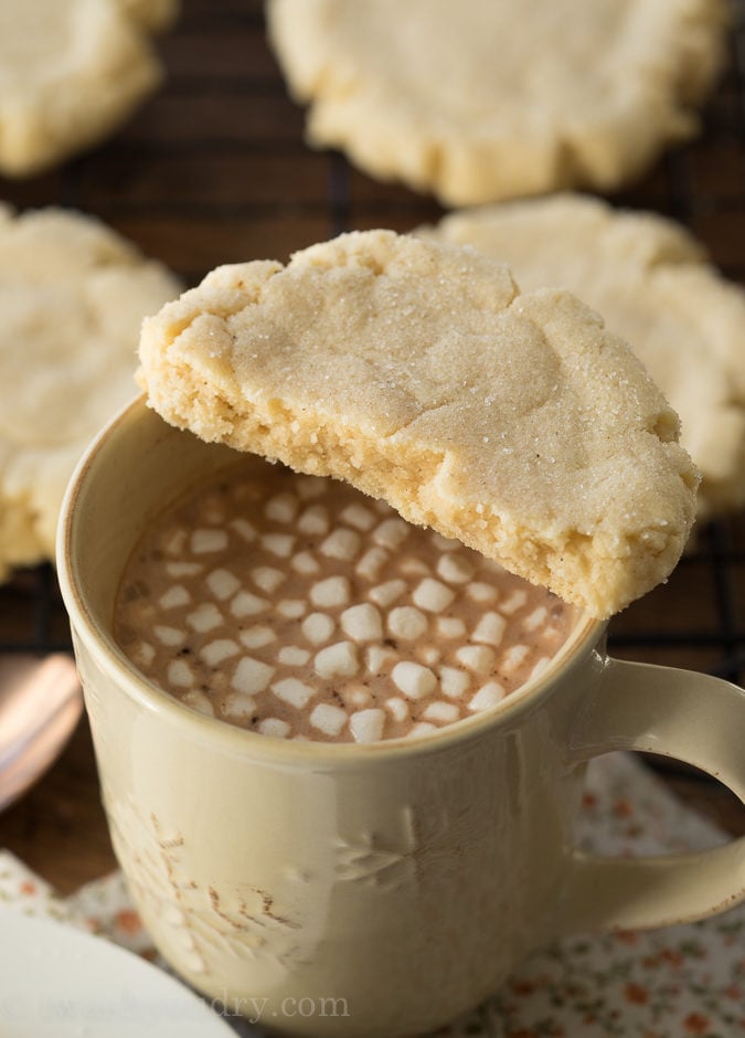 These Chai Spiced Bakery Sugar Cookies are just like Paradise Bakery Sugar Cookies but filled with a hint of chai spices. So soft and buttery tasting!