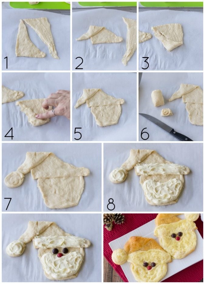 This Cream Cheese Santa Danish pastry is a super fun breakfast idea for Christmas! So easy!