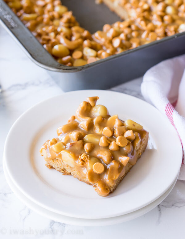 Gooey Butterscotch Nut Bars I Wash You Dry