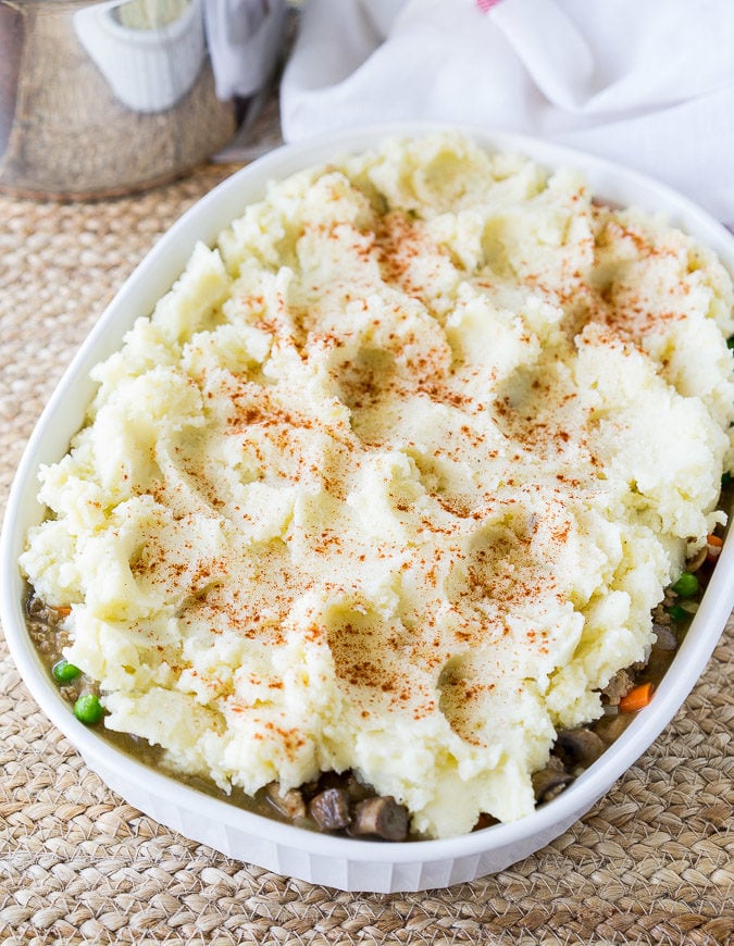 This comforting Turkey Mushroom Shepherd's Pie is a quick 30 minute dinner recipe that the whole family will love!