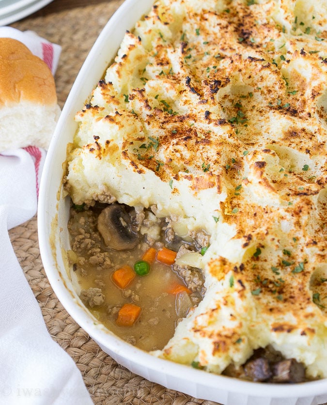 This comforting Turkey Mushroom Shepherd's Pie is a quick 30 minute dinner recipe that the whole family will love!