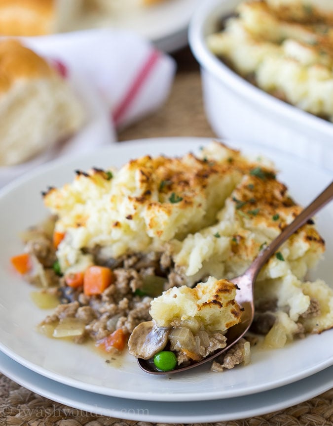 This comforting Turkey Mushroom Shepherd's Pie is a quick 30 minute dinner recipe that the whole family will love!