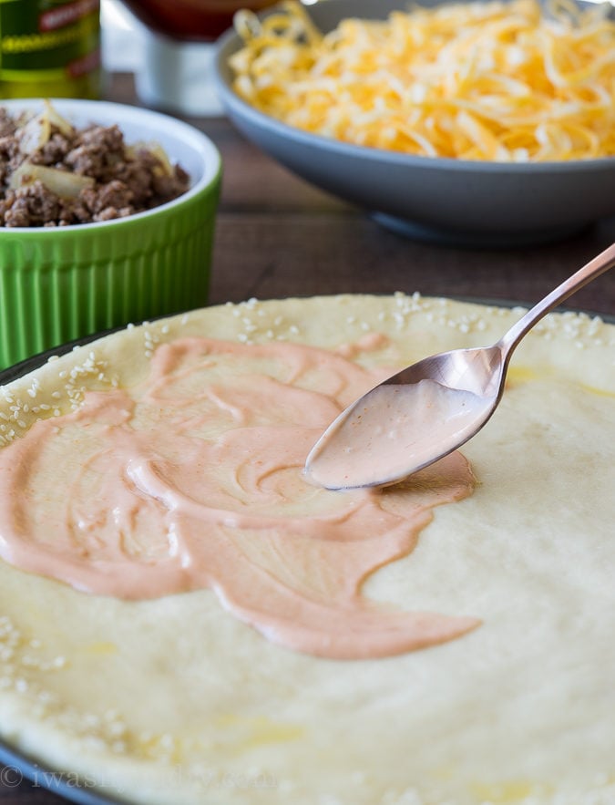 My whole family LOVED this Cheeseburger Pizza! We make it at least once a month now!