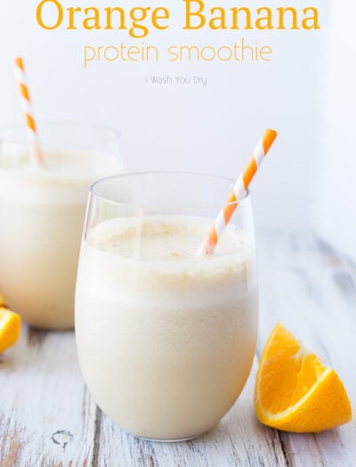 This Orange Banana Smoothie tastes just like the mall version but filled with protein for a filling breakfast or snack!