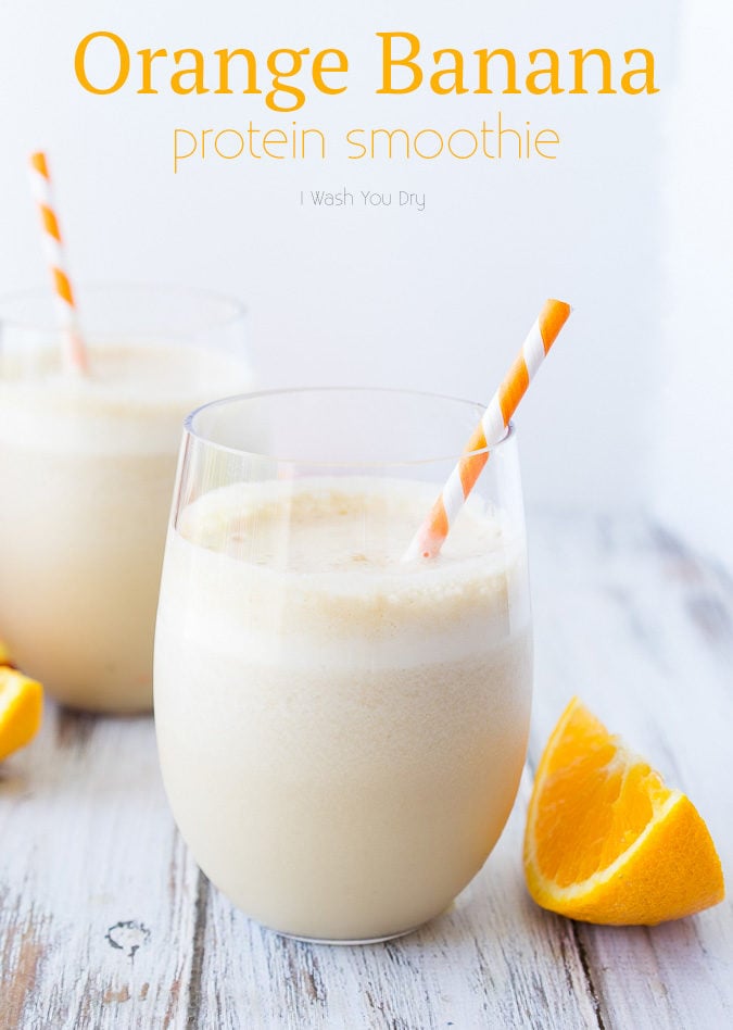 This Orange Banana Smoothie tastes just like the mall version but filled with protein for a filling breakfast or snack!