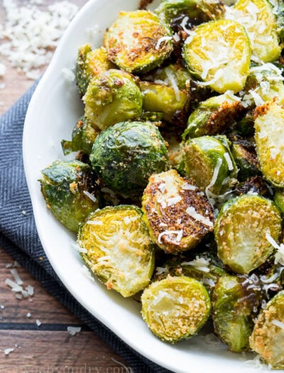 A plate of Brussels Sprouts cooked