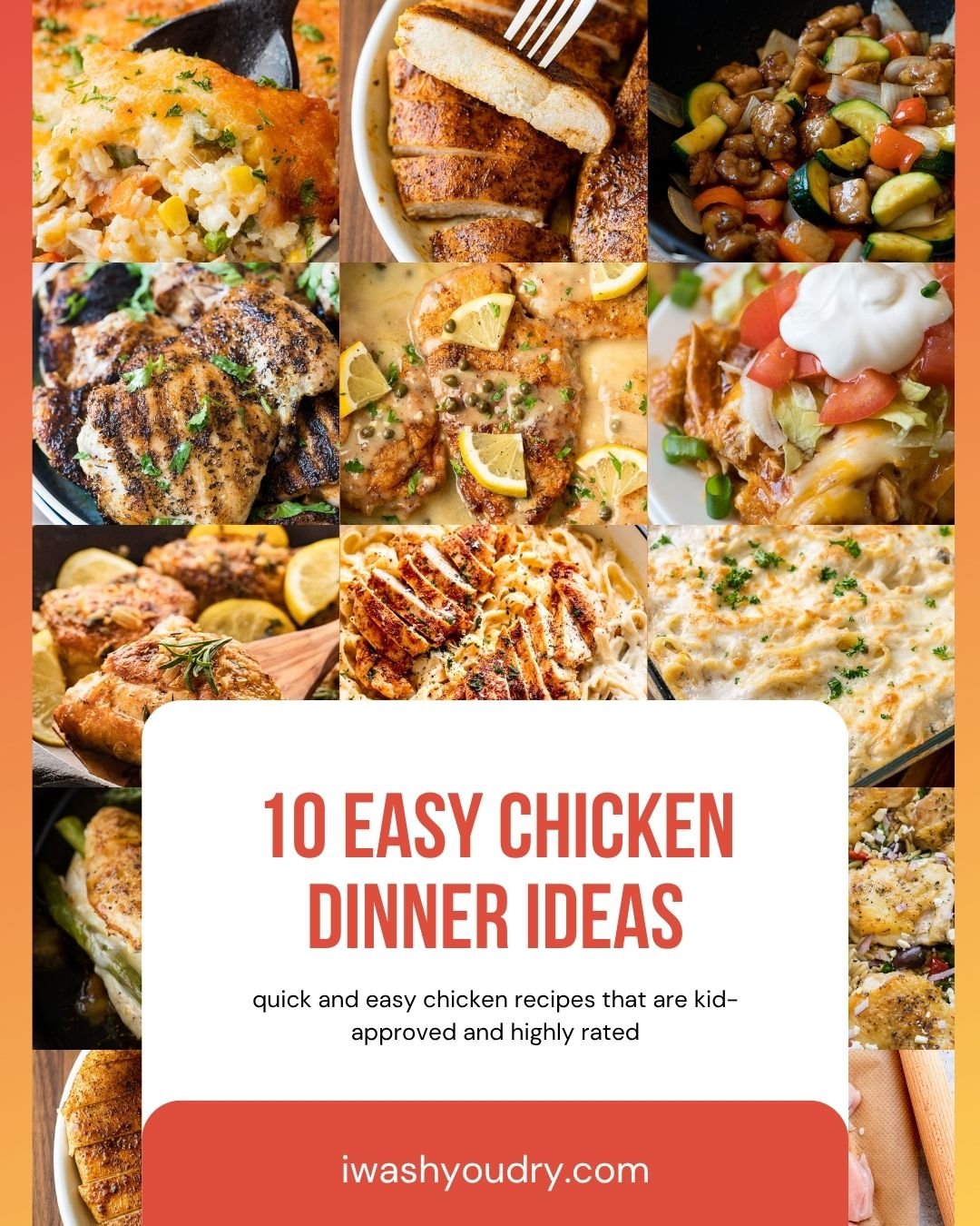 collage image of chicken dinner ideas