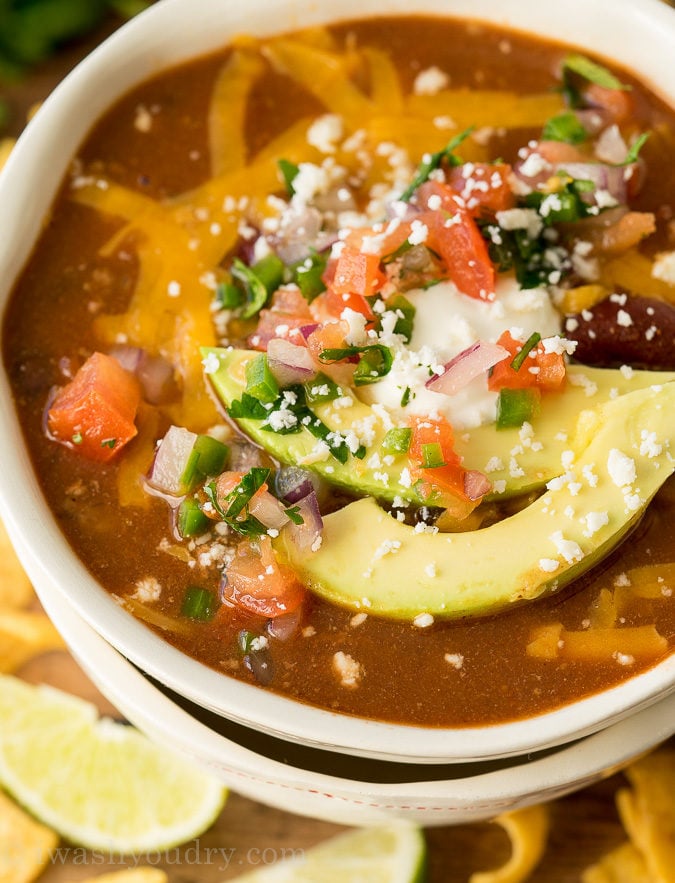 Crockpot Chicken Taco Soup - Mostly Homemade Mom