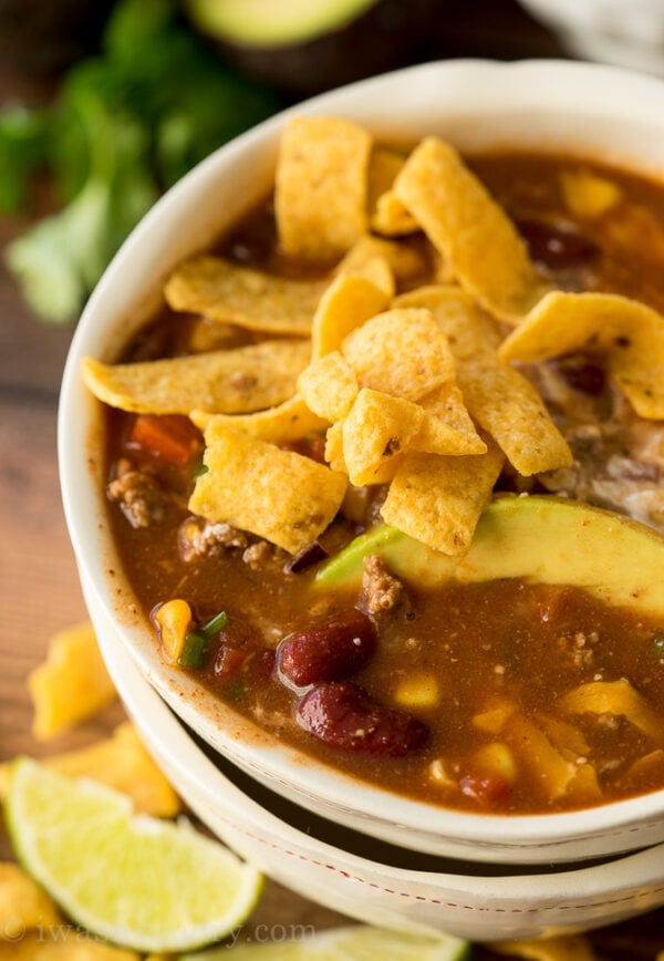 Quick And Easy Taco Soup Recipe - I Wash You Dry