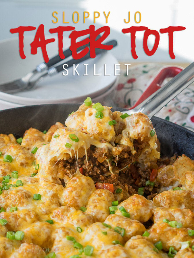 Sloppy Jo Tater Tot Skillet Recipe - I Wash You Dry