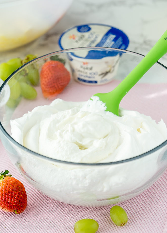 I took this Ambrosia Fresh Fruit Salad to a pot luck and it was the first thing gone! So simple, fresh and easy! I will definitely be making over and over again! 