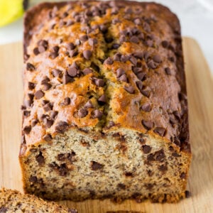 WOW! This One Bowl Chocolate Chip Banana Bread is so easy and seriously SO GOOD!