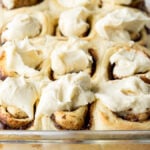 This Super Easy Cinnamon Rolls Recipe is so delicious! Soft and tender and filled with loads of that gooey cinnamon flavor!