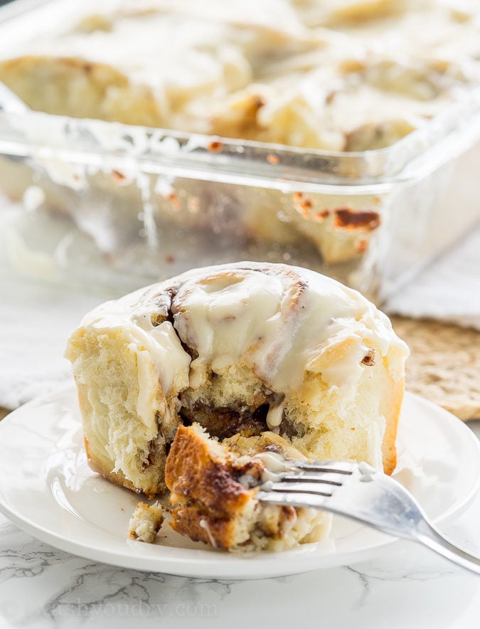 This Super Easy Cinnamon Rolls Recipe is so delicious! Soft and tender and filled with loads of that gooey cinnamon flavor!