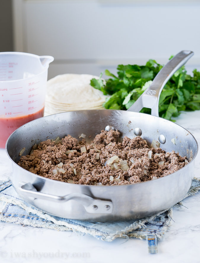 Flat Ground Beef Enchiladas! My whole family loved these! They are so easy and that enchilada sauce is to die for!