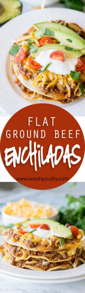 Flat Ground Beef Enchiladas! My whole family loved these! They are so easy and that enchilada sauce is to die for!