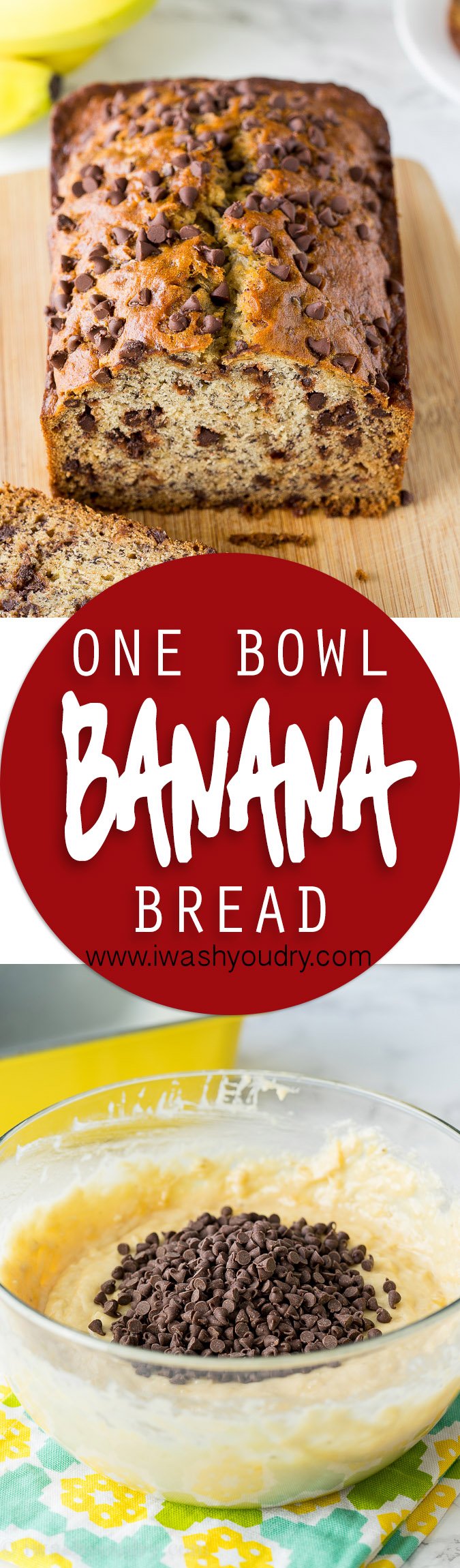 WOW! This One Bowl Chocolate Chip Banana Bread is so easy and seriously SO GOOD! 