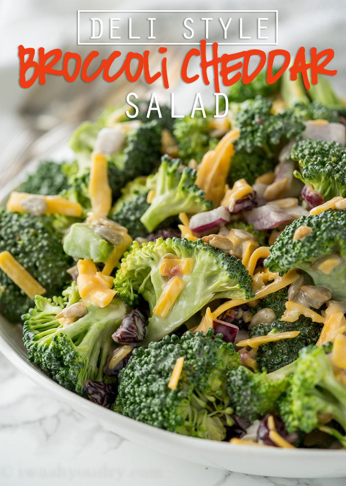 Deli Style Broccoli Cheddar Salad is just like the broccoli salad you can get at the deli, but super simple to make at home!