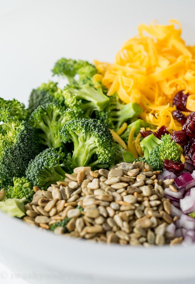 Deli Style Broccoli Cheddar Salad is just like the broccoli salad you can get at the deli, but super simple to make at home!