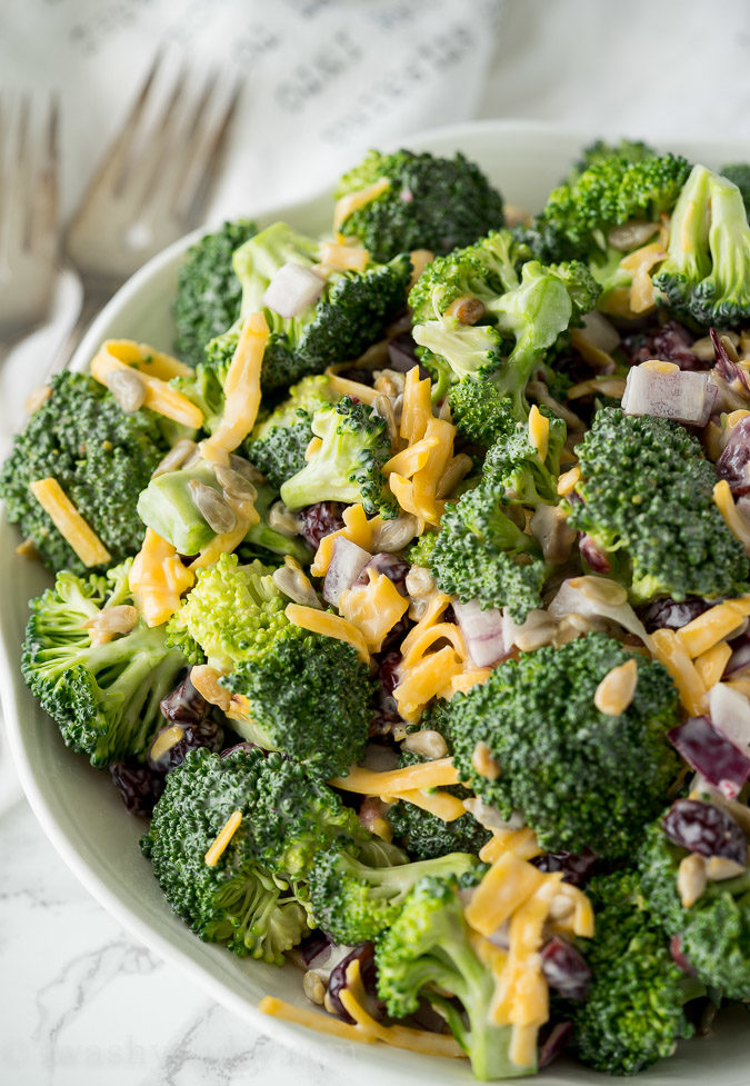 Deli Style Broccoli Cheddar Salad is just like the broccoli salad you can get at the deli, but super simple to make at home!