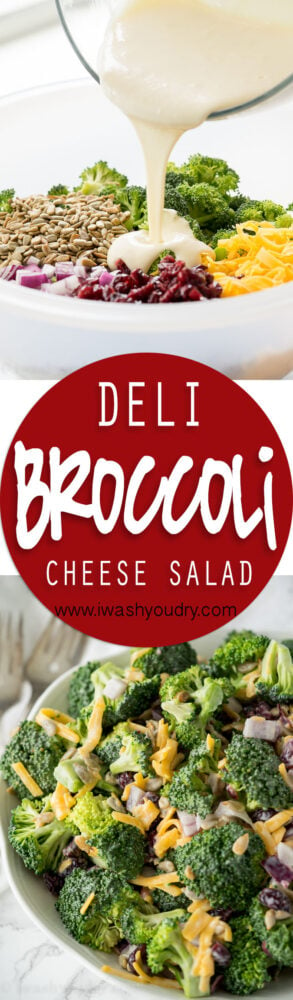 Deli Style Broccoli Cheddar Salad is just like the broccoli salad you can get at the deli, but super simple to make at home!