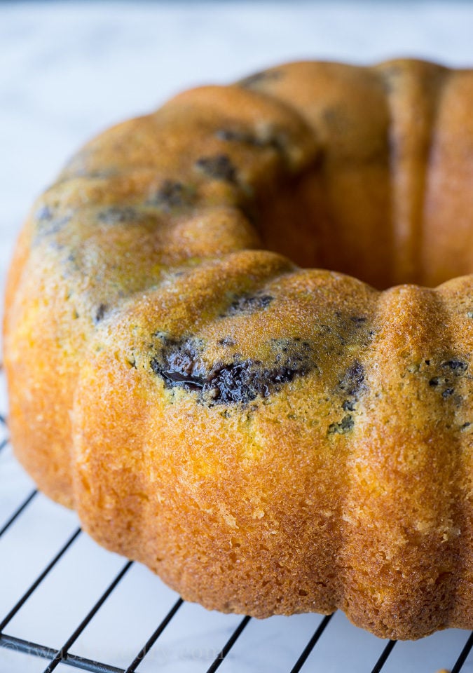 This Lemon Blueberry Surprise Cake is deliciously moist and filled with a surprise blueberry filling! It's so easy to make too!