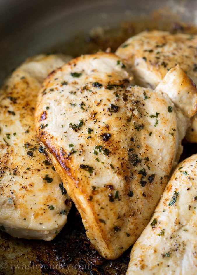 This Lemon Chicken Rice Skillet is all made in ONE PAN and is a super easy and delicious weeknight dinner recipe!