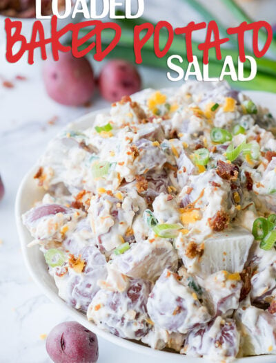 My whole family LOVED this Loaded Baked Potato Salad recipe! Went perfect with our BBQ!