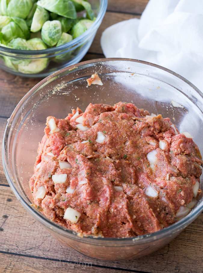 Once the meatloaf is mixed, shape and place on a large piece of foil.