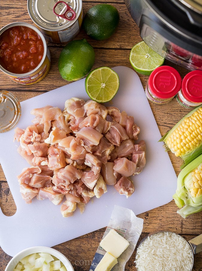 I'm absolutely obsessed with this super easy Instant Pot Mexican Chicken Rice!