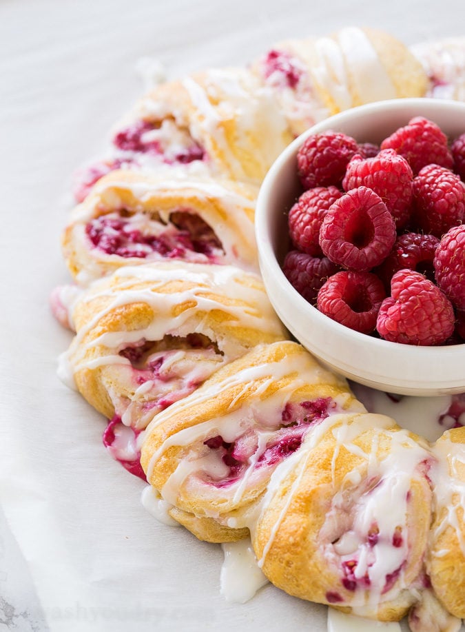 My whole family loves these Lemon Raspberry Cream Cheese Danish Rolls!