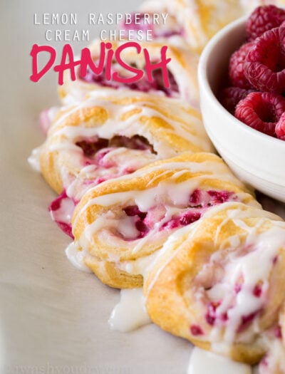 My whole family LOVED these Lemon Raspberry Cream Cheese Danish Rolls. They're so easy to make too!