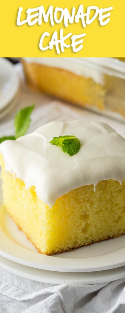 This Super Easy Lemonade Cake Recipe is so delicious! This is the perfect dessert for summer!