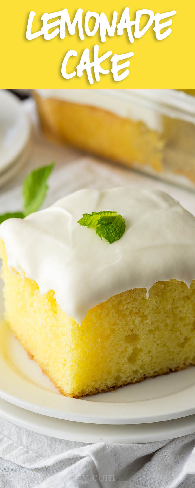 This Super Easy Lemonade Cake Recipe is so delicious! This is the perfect dessert for summer!