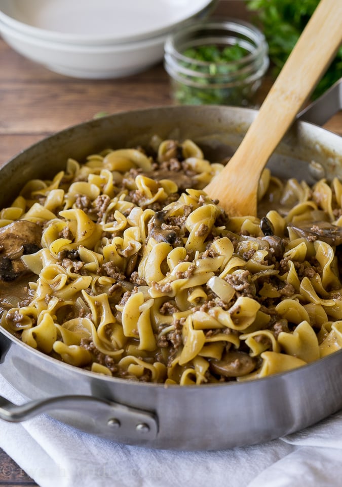 One Skillet Ground Beef Stroganoff I Wash You Dry