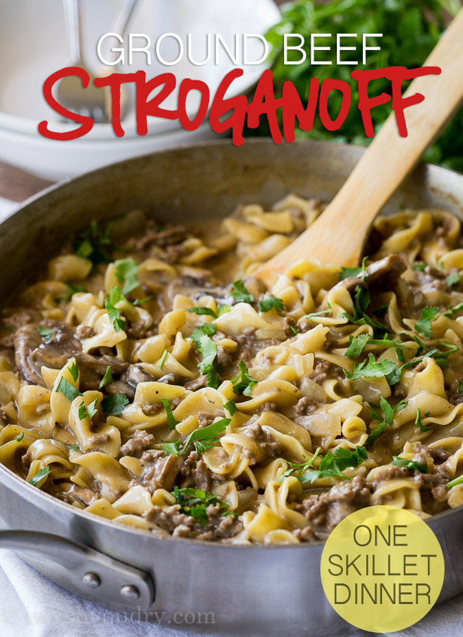 One Skillet Ground Beef Stroganoff | I Wash You Dry