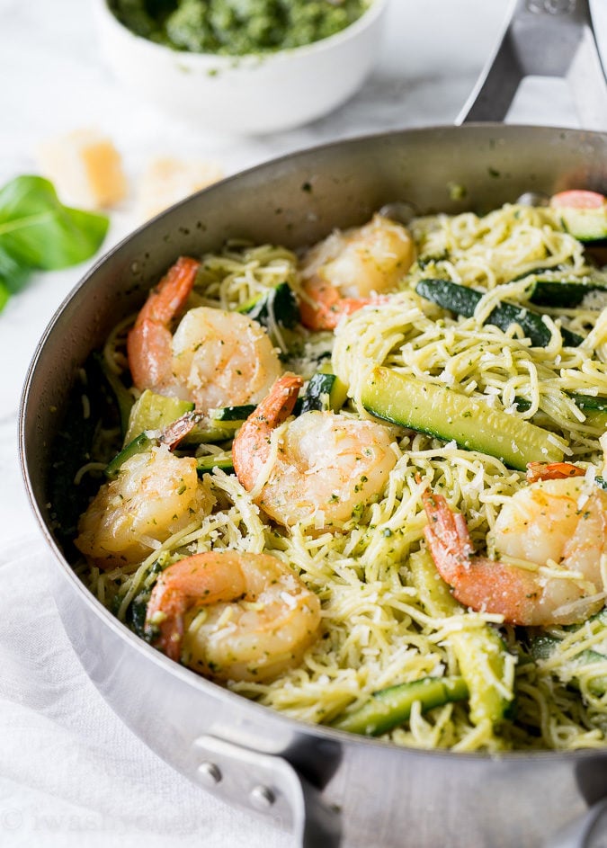 Shrimp Pesto Pasta | I Wash You Dry