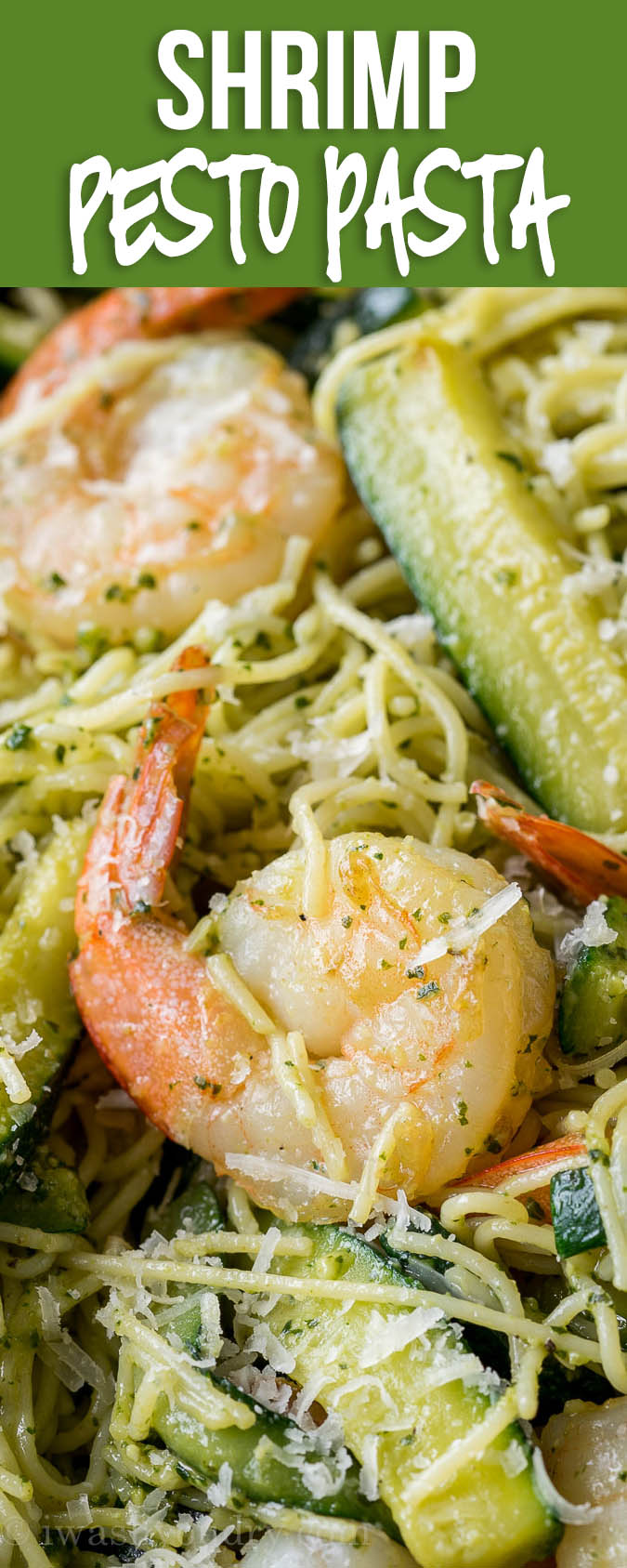 SO EASY! This Shrimp with Pesto Pasta is my new favorite easy dinner recipe!