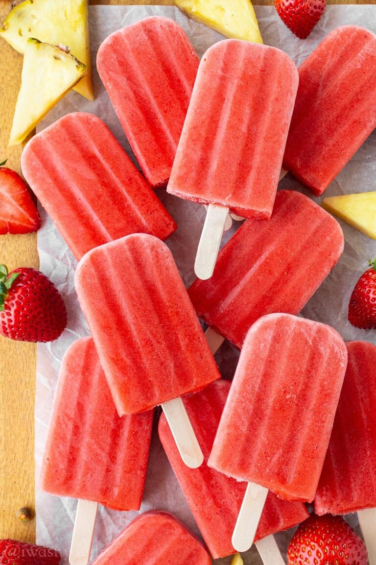 Strawberry Pineapple Popsicles