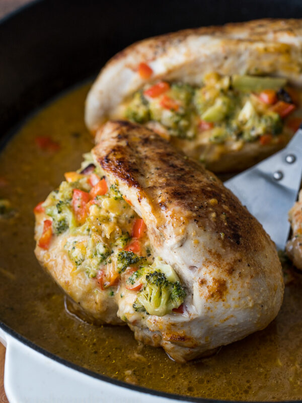 My husband and kids LOVED this super easy dinner recipe! Broccoli Cheese Stuffed Chicken Breast is going in my normal menu rotation!