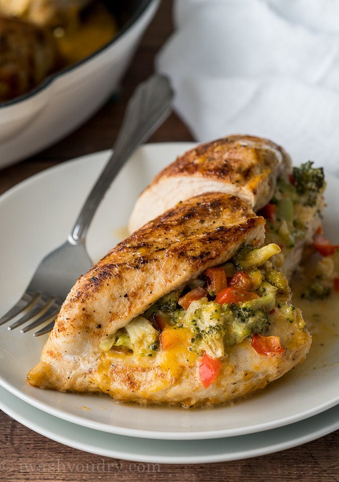 Broccoli Cheese Stuffed Chicken Breast | I Wash You Dry