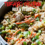 This Teriyaki Chicken Rice Vegetable Skillet is a super quick weeknight dinner recipe that's flavorful and my whole family loved it!